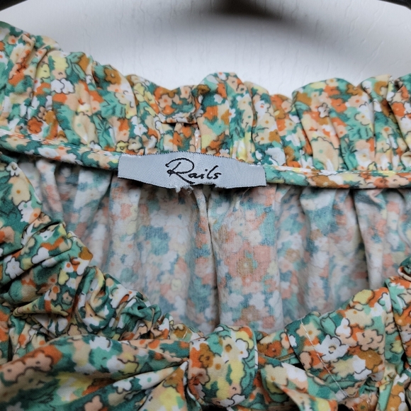 Rails Amal Cassia Floral Long Sleeve V-Neck Tie Spring Floral Top Size Small - Picture 5 of 9